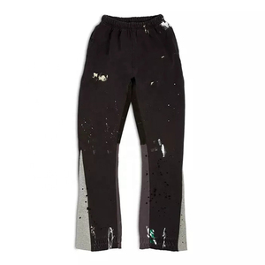 Vente en gros Pantalons de survêtement de jogging évasés légers et respirants pour hommes, style décontracté, design évasé empilé teint uni - Product Image 4