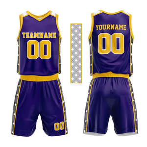 Ensemble de maillots de basket-ball pour hommes en gros, logo personnalisé imprimé, vêtements de sport de haute qualité, uniforme de basket-ball professionnel - Product Image 4