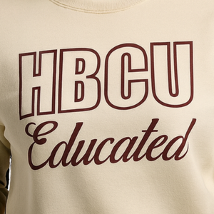 HBCU Delta Educated Chenille Sweatshirt Neutral & Maroon Embroidered Letters Cotton Blend Divine Nine Greek Sorority Apparel - Product Image 5