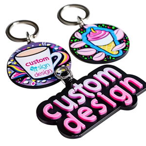 Porte-clés en PVC souple personnalisé 2D/3D Anime porte-clés sport en caoutchouc avec chaîne Créez votre logo Accessoire de mode - Product Image 4