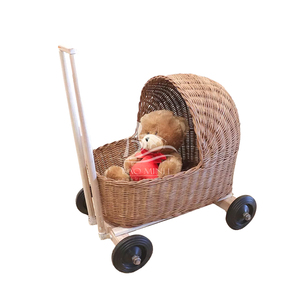 Poussette en osier naturel pour enfants et bébés de 2 à 4 ans pour chambre d'enfant et enfants de 5 à 7 ans - Product Image 1