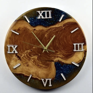 Reloj de Pared de Resina Epoxi Colorido Hecho a Mano con Detalles Dorados, Decoración del Hogar - Product Image 4