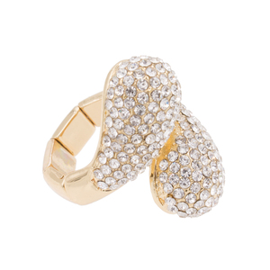 Anelli elasticizzati in acciaio inossidabile placcato oro 18K alla moda stile eternità luna forma numero 18K anello gioielli