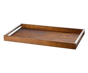 Plateau en bois de bambou ménage plateau à thé rectangulaire en bois massif tasse à eau pain plateau en bois plaque d'extrémité commerciale - Product Image 1