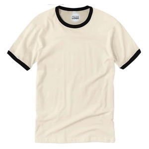 Camisetas de algodón para hombre, Camiseta de algodón suave de manga corta informal, camisetas regulares de ajuste Ringer - Product Image 3