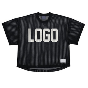 Logo personnalisé pour femmes 100% coton tricoté maille Boxy T-Shirt avec motif solide Short Style surdimensionné pour l'été Décoration décontractée - Product Image 2