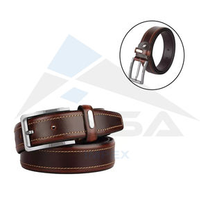 Cinturones con logotipo impreso personalizado de OEM para hombre Hebilla de cobre de piel de vaca de alta calidad Nuevo diseño Ansa Impex Tamaños personalizables a la medida - Product Image 5