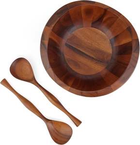 Hot Selling High Quality Polished <b>Wooden</b> <b>Salad</b> <b>Bowl</b> Set Serving Utensils Eco-Friendly Gift Box for Housewarming Kitchen Gift - Product Image 5