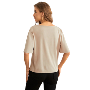 Camiseta sin mangas informal para mujer, holgada, de color liso, cuello redondo, tejido suave, de secado rápido, transpirable, para uso diario, moda de primavera y verano - Product Image 2