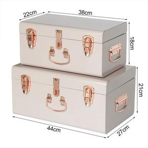 Baúl Decorativo de Metal con Diseño de Raíz de Loto Rosa, Baúl de Almacenamiento - Product Image 4