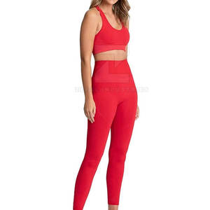 Conjunto de Yoga de 2 Piezas para Mujer, Cintura Elástica Delantera Sólida, Personalizable con MOQ Bajo, Alta Calidad, Ajustado, Transpirable, Ecológico y Ligero para Fitness - Product Image 1