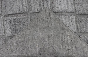 Alfombra Moderna de Diseño Geométrico Reversible, Tejida a Mano, de Lana de Pelo Alto, Delgada y Acolchada, con Patrón de Diamantes Grises Sólidos y Grabado 3D para el Hogar - Product Image 3