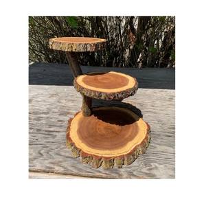 Support à gâteau en bois rustique à 3 niveaux, grand support à cupcakes, support à cupcakes moderne, plateau à étages, support à gâteau rond en bois - Product Image 6