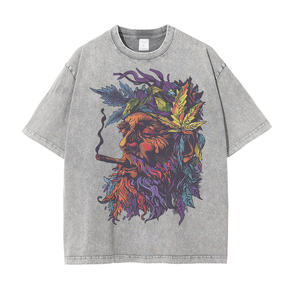 Venta al por mayor de alta calidad para hombre ácido lavado camiseta ropa de calle de gran tamaño hip hop camisetas de algodón 100% personalizado gráfico vintage camisetas - Product Image 4