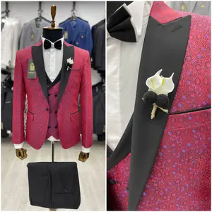 Wedding Tuxedo Ceremony Suit Latest Design Cruvaze Style for Gentle Men with Custom-made Formal Suit High Quality Suit