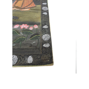 Art mural et tapisserie en coton doré Pichwai, design scénique bohème de Noël pour la décoration de chambre - Product Image 4