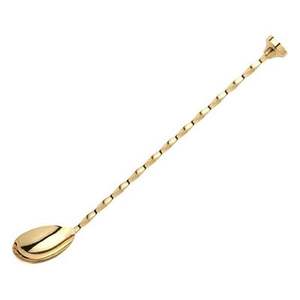 Laiton brillant polonais torsadé longue poignée fantaisie Style indien cuillère de Bar nouvelle Offre Spéciale pas cher prix de gros Direct usine cuillère de Bar - Product Image 1