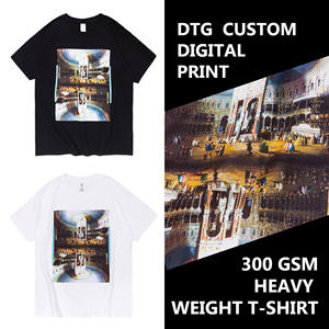 T-shirt en coton lourd t-shirt imprimé personnalisé lavé vieux haut à manches courtes t-shirt dtg ample T-shirt de haute qualité - Product Image 3