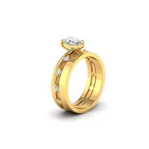Elegante Anillo de Bodas de Oro Sólido de 10K, 14K, 18K con Diamante Ovalado de 1 Ct para Mujer, Joyería Nupcial Elegante, Proveedor Mayorista - Product Image 4