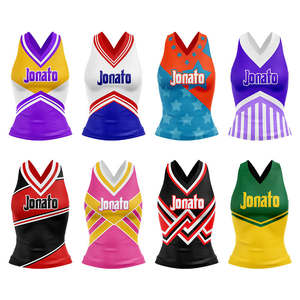 Women Professional <b>Cheerleading</b> <b>Uniforms</b> Custom Made Cheer Outfits with Rhinestone and Glitter Details for Stylish Look - Product Image 2
