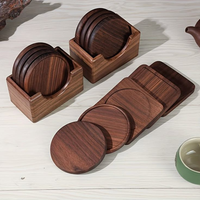 Sous-verres en bambou naturel absorbants réutilisables résistants à la chaleur résistants à l'eau antidérapants Ensemble de sous-verres pour la protection de la table à café et à thé
