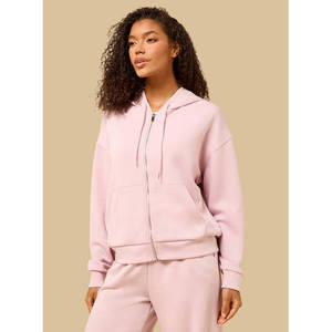 110 Apparel Women's Modal Zip up Hoodie Soft Full Zip Breathable Winter <b>Long</b> <b>Sleeve</b> Casual Layering <b>Top</b> Pocket OEM Custom Logo - Product Image 3
