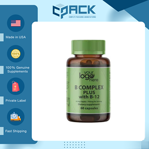 Cápsulas de Suplemento Dietético para Adultos B-Complex Plus B-12, 60 Cápsulas, Alta Calidad, Hecho en EE. UU., OEM/ODM Disponible, Stock Disponible - Product Image 2