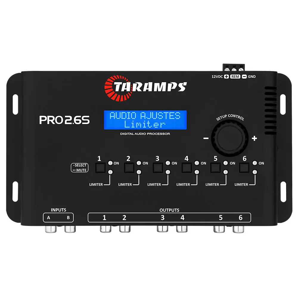 Taramps Pro 2.6S Equalizador De Processador De Sinal Digital 3-band Equalização Gráfica 6 Canais Limitador Sistema De Áudio Do Carro Ajustável