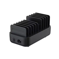 Station de charge multi-ports haute vitesse 100W 10 ports, station de charge USB 10 en 1 avec séparateurs réglables pour plusieurs appareils