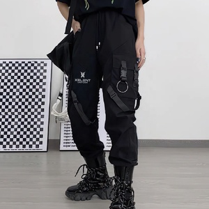 Cyberpunk Streetwear Pants Women Reflective Hip Hop Loose Techwear Cargo Pants Joggers With Ribbon Men Harem Techwear Ninja Pant - Product Image 5