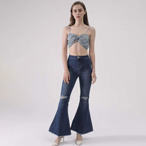 ¡Novedad de 2024! Pantalones de campana pequeños al por mayor para niñas, pantalones vaqueros holgados informales holgados con cintura acampanada de verano para niñas - Product Image 4