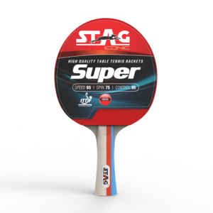 Raquette de tennis de table Stag Iconic Super Professional, en bois et caoutchouc, avec picots longs, en fibre de carbone, super raquettes de tennis de table - Product Image 1