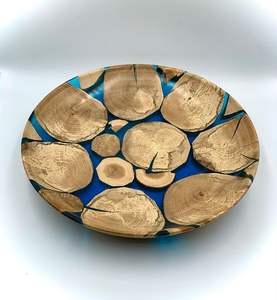 CE BOL À SALADE EN BOIS ET RÉSINE NATUREL FAIT À LA MAIN DE DÉCOR UNIQUE Bonne qualité pour la maison et le restaurant pour les fêtes - Product Image 5