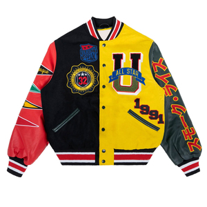 Chaquetas Varsity de Cuero para Hombre, Cálidas para Invierno, con Cuello Alto, Logotipo Frontal en Tela Canvas, Estilo Urbano, Mejor Precio - Product Image 5