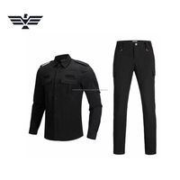 Ensemble uniforme de sécurité pour hommes, chemise de travail en polyester et coton, pantalon cargo, toutes saisons, usage de garde, couleur et logo personnalisables