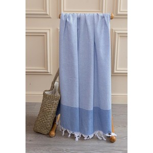 Juego de 2 toallas de baño Varol 100% algodón Pestemal (toalla turca) de secado rápido, a rayas, de tejido jacquard grueso, para playa - Product Image 4