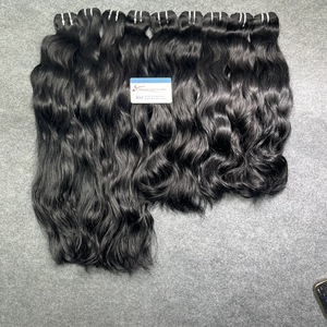 Articles les plus vendus Naturel Ondulé Jais Noir Machine Trame Double Dessiné 100% Cheveux Vietnamiens prêt à expédier sans emmêlement prix de gros - Product Image 6