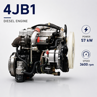 Ensemble complet de moteur diesel ISU 4JB1 57 kW 3600 tr/min Démarrage électrique avec boîte de vitesses Compresseur d'air pour camionnette légère