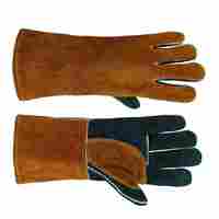 Gants de soudage MIG TIG Offre Spéciale en croûte de cuir résistant à la chaleur et au feu, conception OEM