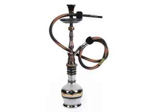 Chicha Mini Farida en Laiton Massif de 50 cm, Ensemble Complet avec Base en Verre - Product Image 3