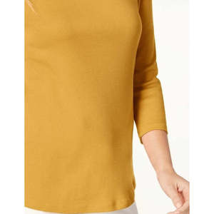 Camicia da Donna Charter Club XL Petite in Cotone Pima Giallo con Bottoni sulle Spalle, Fantasia Scozzese, Vestibilità Ampia, in Lino Popeline e Seta - Product Image 3