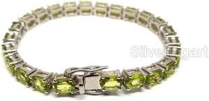 Women's <b>Bracelet</b> Natural Peridot Gemstone August Birthstone wedding Christmas Gift Handmade Jewelry 925 Sterling <b>Silver</b> <b>Bracelet</b> - Product Image 3