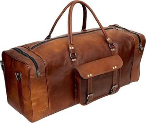 Bolsa de lona de cuero hecha a mano para hombre, equipaje de viaje de cuero genuino, fin de semana, durante la noche, bolsa de gimnasio, proveedor mayorista - Product Image 4