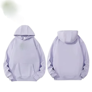 Pull à capuche de coupe régulière en molleton de coton épais pour hommes avec logo personnalisé et style streetwear - Product Image 1