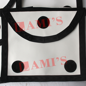 Custom Design Best Quality White <b>Leather</b> <b>Apron</b> Masonic Regalia <b>Apron</b> with Rosettes for Sale - Product Image 1