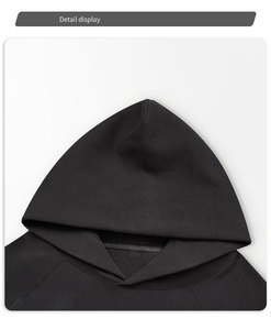 Custom Embroidered Logo 400gsm 100% Cotton Eco-Friendly Windproof Winter No <b>String</b> <b>Hoodie</b> Fleece Terry Streetwear Designer - Product Image 5