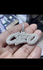 New Arrivals Bling Iced Custom Letter Diamond 925 Silver Charm Pendant Pass Diamond <b>Tester</b> Hip Hop Jewelry Pendant - Product Image 2