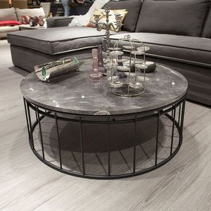 Mesa de centro de metal resistente y duradera con base fuerte y mesa espaciosa para guardar libros y bebidas - Product Image 5