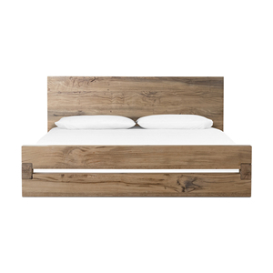 Minimalist Teak Wood <b>Bed</b> <b>Frame</b> Solid Wood Divan <b>Bed</b> Indoor Bedroom Furniture <b>Queen</b> <b>Size</b> - Macarena - Product Image 2
