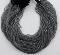 Perles de pierres précieuses en labradorite naturelle bleue chatoyante en gros, 2 mm, 3 mm, facettées, rondelles pour la fabrication de bijoux, charme, pierre en vrac